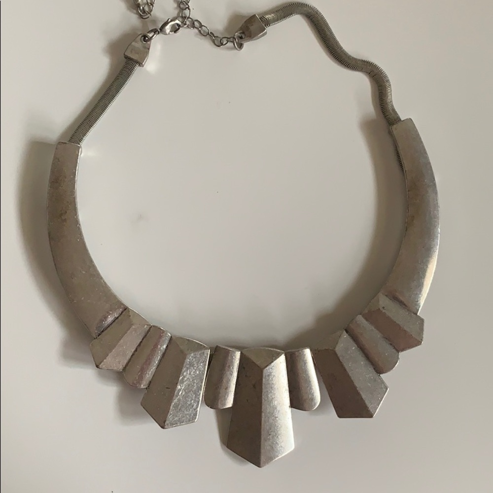 Silver statement necklace